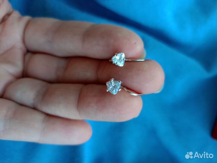 Серьги детские серебро 2 пары