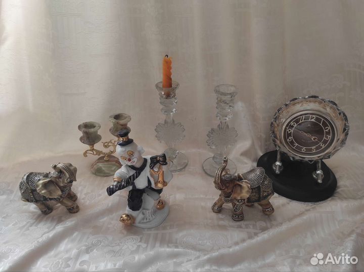 Подсвечник, статуэтка, часы
