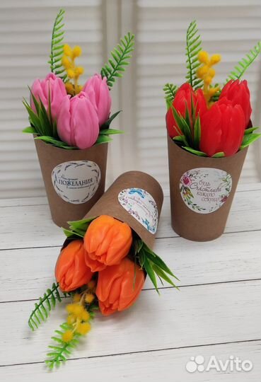 Тюльпаны из мыла ручной работы