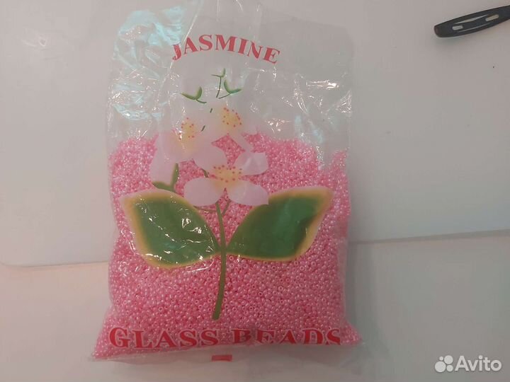 Бисер розовый, 500 грамм