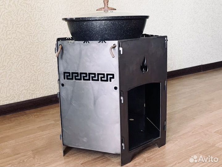 Печь мангал под казан