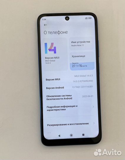Смартфон Xiaomi Redmi note 11