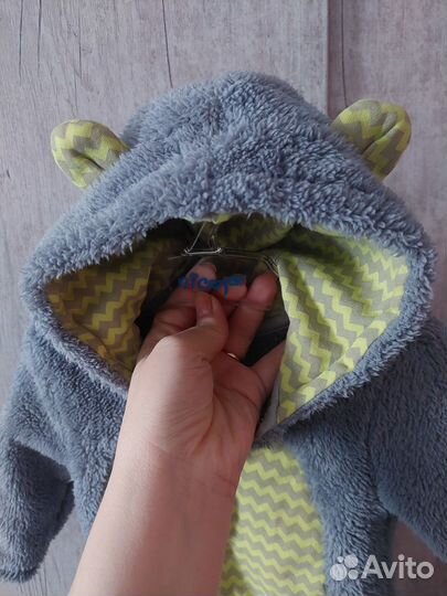 Комбинезон плюшевый 50-56 теплый мягкий уютный