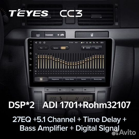 Магнитола Teyes CC3L 4/32Gb Toyota Avensis 03-09