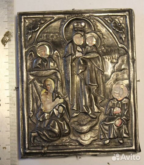 Старинная икона Всем Скорбящим Радость 84 проба