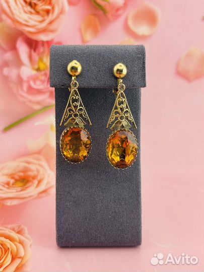 Серьги винтажные 70 гг США К10 Д