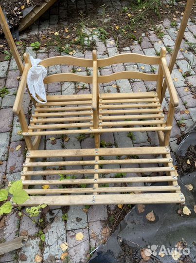 Сани деревянные для двоих детей