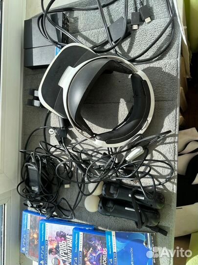 Ps4 шлем очки vr, мувы 2 шт игры