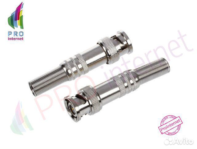 Разъём штекер BNC под винт с пружиной металл