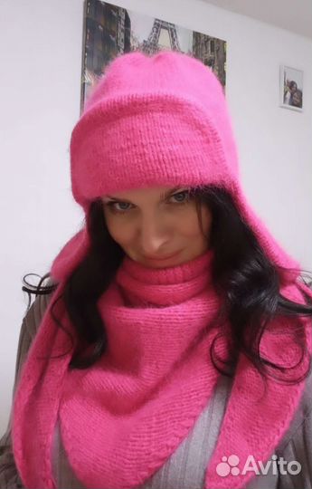 Шапка ушанка, бактус и варежки