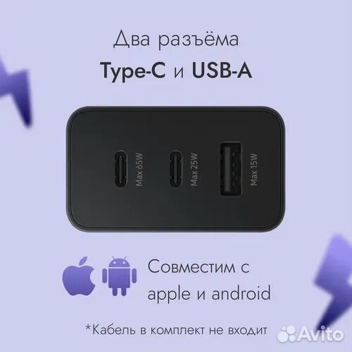 Быстрая зарядка 65w новая