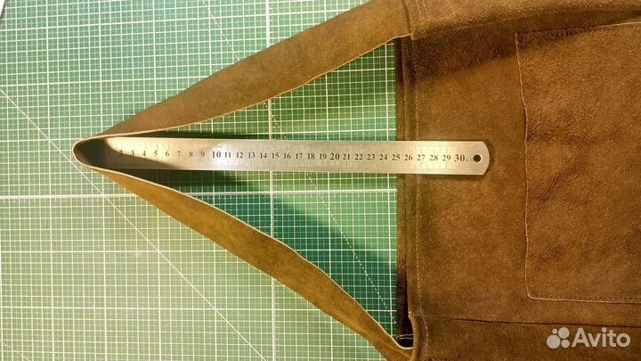 Сумка шопер замшевая коричневая вертикальная