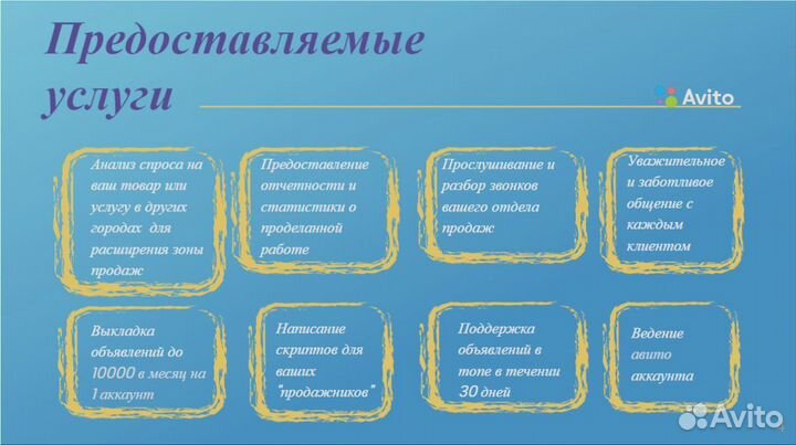 Авитолог, Услуги авитолога