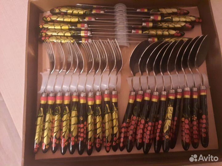 Набор столовых приборов СССР хохлома 30 предметов