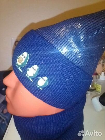 Комплект шапка и шарф для девочки 8-12 лет