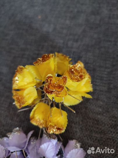 Шпилька для волос с Розой и блёстками