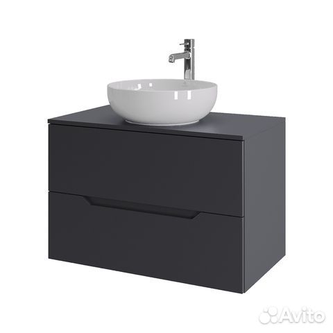 Тумба с раков. 80 графит/бел. Li-80tugmdf+B07-420W