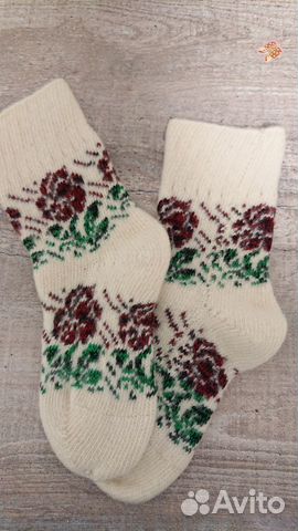 Носки ручной вязки шерстяные на р.39-40