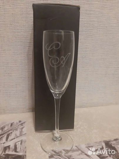 Бокалы для шампанского с лазерной гравировкой 2 шт