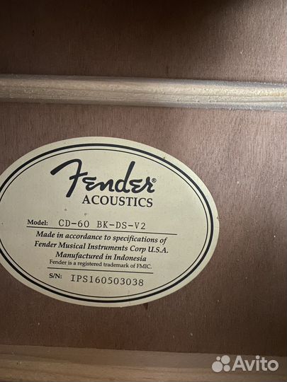 Акустическая гитара Fender CD 60+кофр