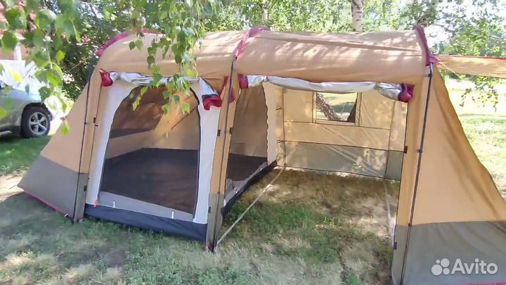 Палатка четырехместная с шатром