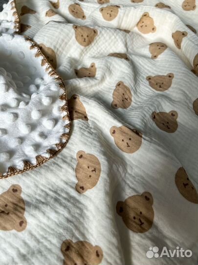 Муслиновый плед детский двусторонний пеленка