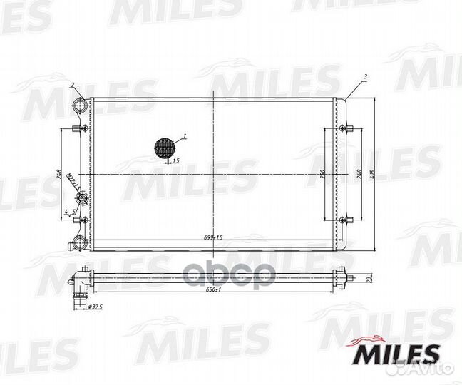 Радиатор VAG G4 1.6/1.8/1.9TD A/T 9706 acrm016