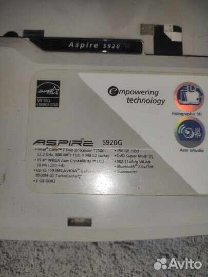 Корпус ноутбука Acer Aspire 5920, 5920G