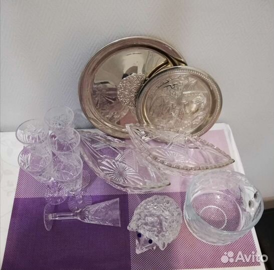 Хрусталь, стеклянный ёжик, посуда СССР