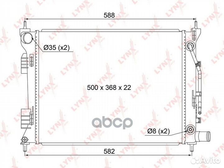 Радиатор охлаждения паяный AT RB1049 lynxauto