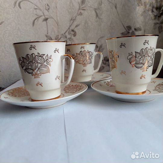 Чашка с блюдцем фарфор