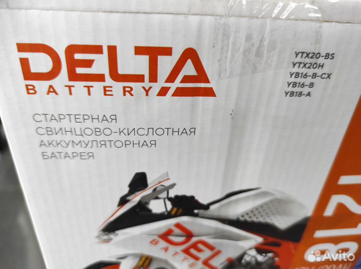 Аккумулятор 20Ач AGM Delta YTX20-BS YTX20H