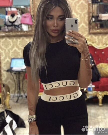 Костюм для фитнеса повседневный костюм гучи