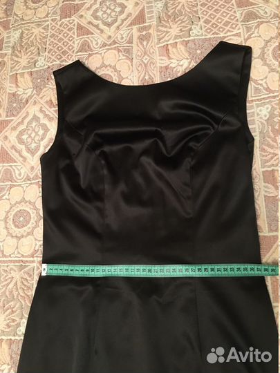 Платье черное атласное 44 размер