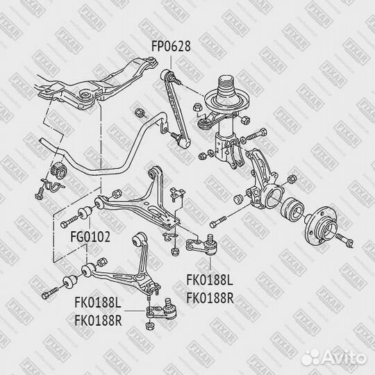 Тяга стабилизатора переднего audi 80/90 86