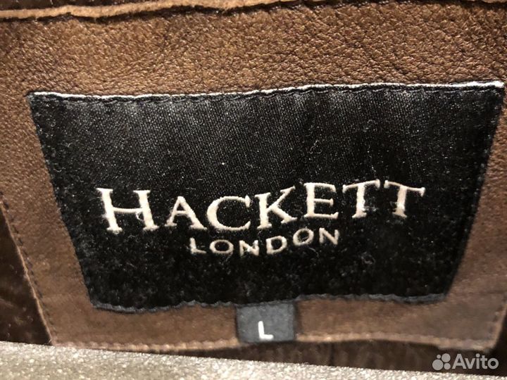 Hacket london Кожаная куртка мужская коричневая 48