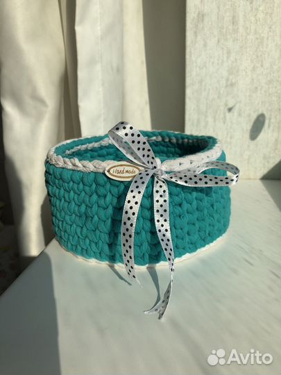 Корзина вязаная ручной работы