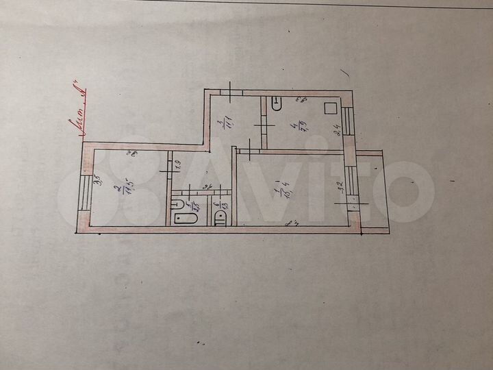 2-к. квартира, 46,7 м², 4/4 эт.