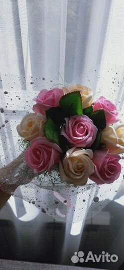 Букет из мыльных роз