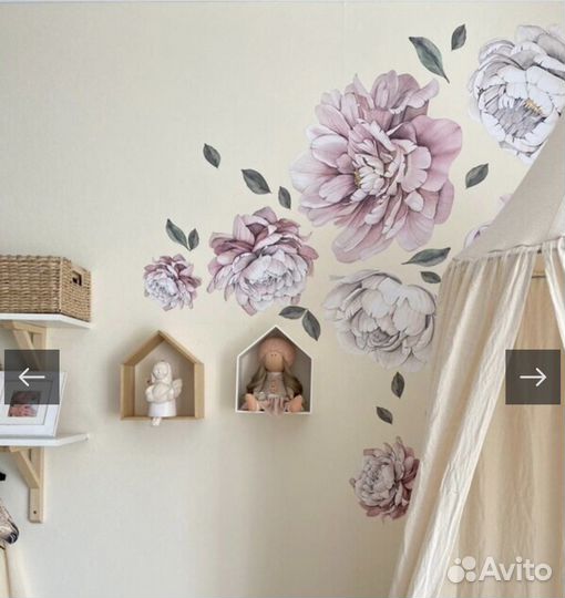 Интерьерная наклейка Пионы и Анемоны