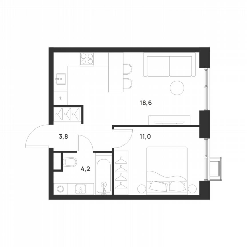 1-к. квартира, 37,6 м², 16/17 эт.