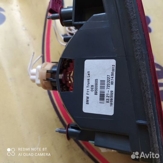 Bmw f11 фонарь левый в крышку багажника