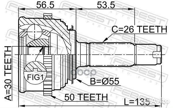 Шрус HO-24A50 Febest 0310-024A50/ 44010-S01-96