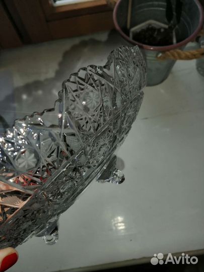 Ваза для фруктов хрусталь