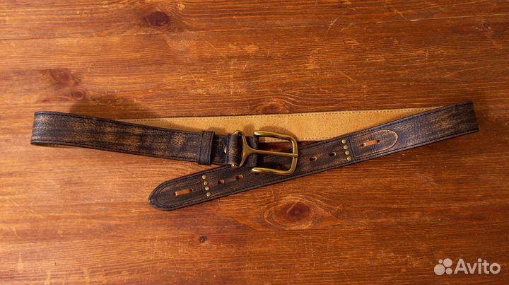Крафтовый ремень из Натуральной Кожи Буйвола