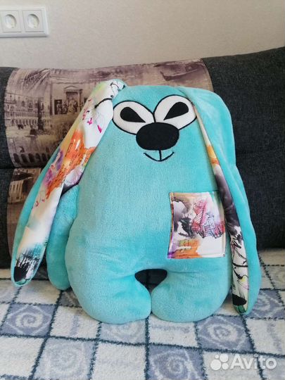 Мягкая игрушка подушка зайка