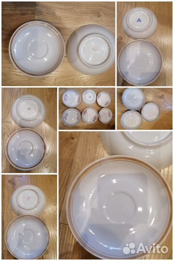 Блюдца новые, разные, остатки