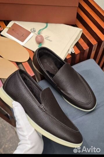 Лоферы мужские Loro Piana Summer Walk кожа, мех