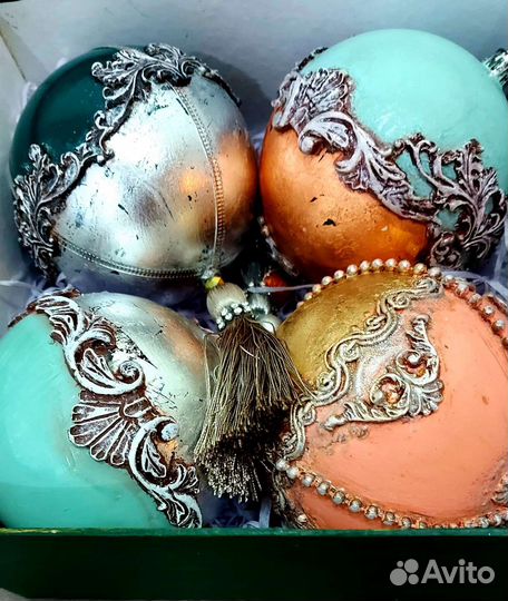 Новогодние шары винтажные ручной работы