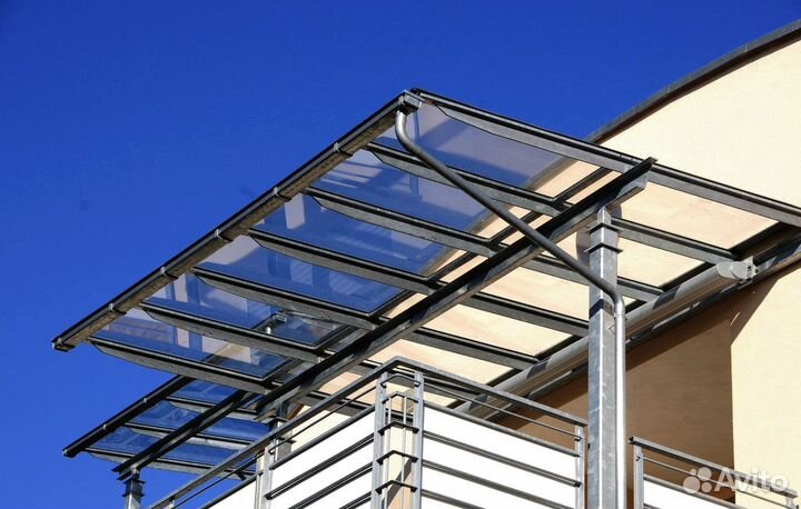 Стеклянный козырек от производителя